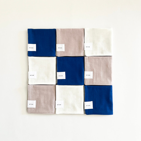 【数量限定】ミニハンカチ_ダブルガーゼ綿100％_選べるカラー3色 4枚目の画像