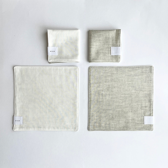【数量限定】ミニハンカチ_ダブルガーゼ綿100％_選べるカラー3色 5枚目の画像