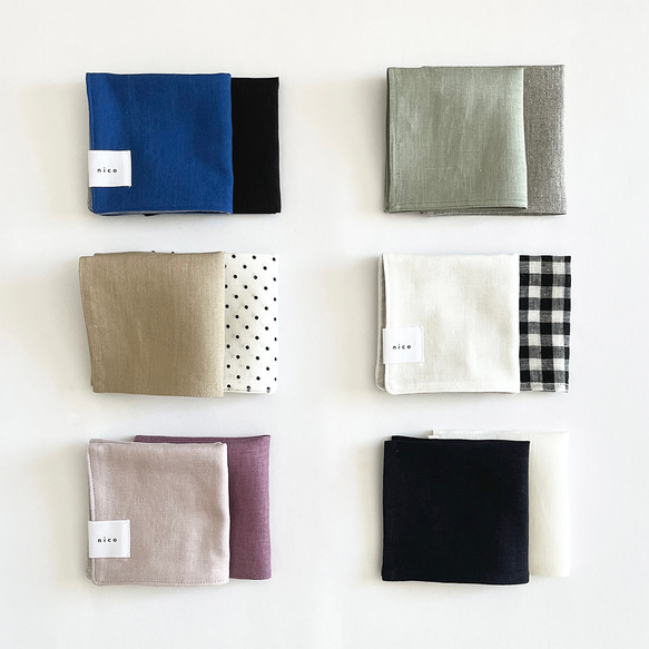 【数量限定】ミニハンカチ_ダブルガーゼ綿100％_選べるカラー3色 13枚目の画像