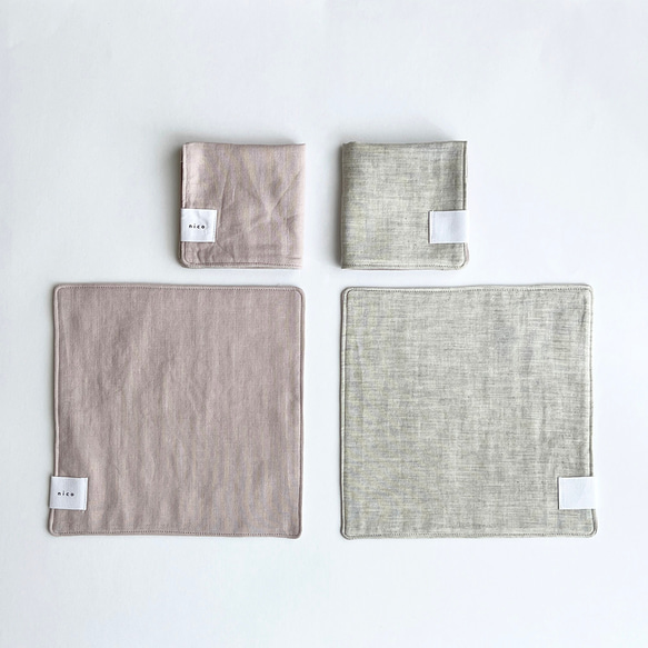 【数量限定】ミニハンカチ_ダブルガーゼ綿100％_選べるカラー3色 6枚目の画像