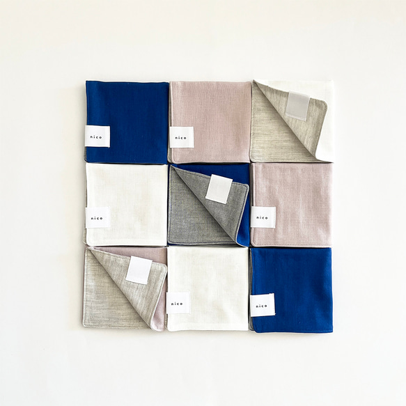 【数量限定】ミニハンカチ_ダブルガーゼ綿100％_選べるカラー3色 3枚目の画像
