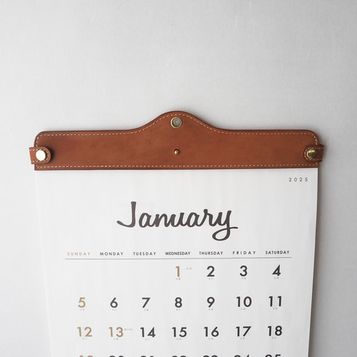 本革》毎年使えるカレンダーホルダー（A3縦型サイズ・キャメル