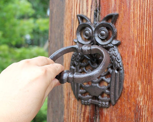 ドアノッカー フクロウ ヴィンテージ調 手作り感 おしゃれ