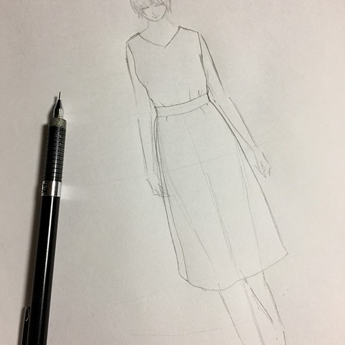 1点もの・デザイン画付き】ベルト付きゴブラン織りノースリーブ 