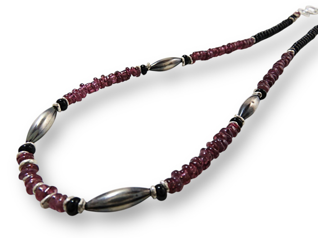 ガーネット ナバホパール ハンドメイド シルバー925 ビーズ インディアンジュエリー １月誕生石 オニキス INCA 12,096円