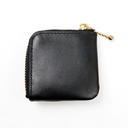 【More Strawberries Collection】ミニチュア小銭入れ（赤いちご／ブラック本革） 3枚目の画像