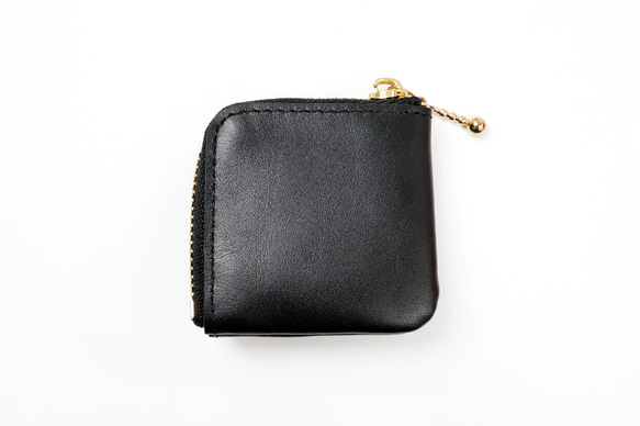 【More Strawberries Collection】ミニチュア小銭入れ（赤いちご／ブラック本革） 3枚目の画像