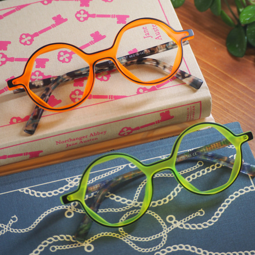 ラウンド型フレーム○-○｜フレッシュオレンジ｜老眼鏡、だて、近視用