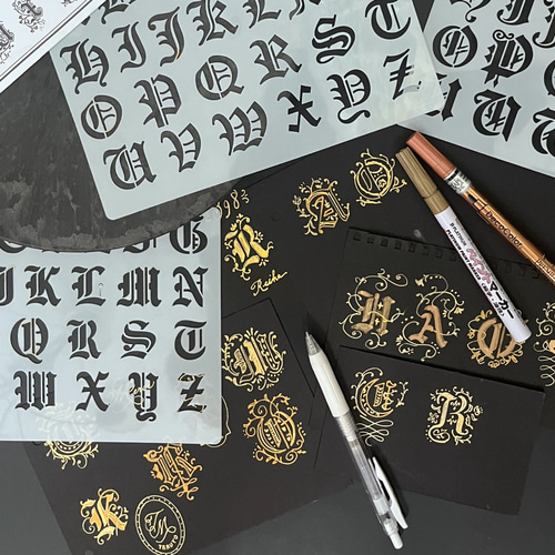 アルファベットデコレーションシート メッセージカード Luteru Design