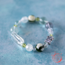 モスアゲート うさぎ グリーンマイカインクォーツ ブレスレット モスアゲート うさぎ グリーンマイカインクォーツ ブレスレット