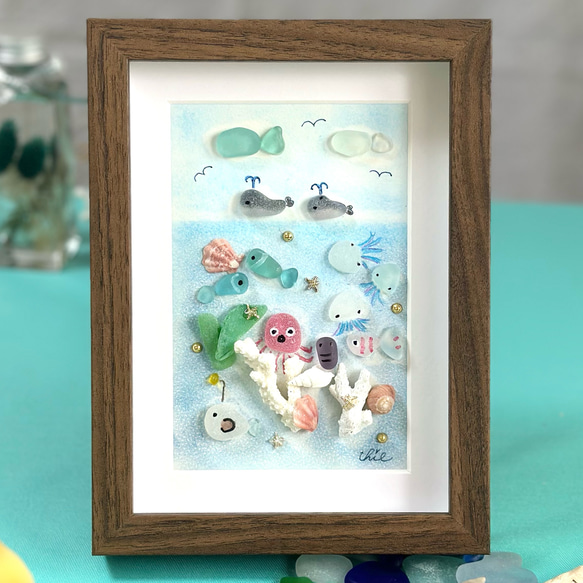 シーグラスアート no.37 海の仲間たち インテリア 海 その他アート