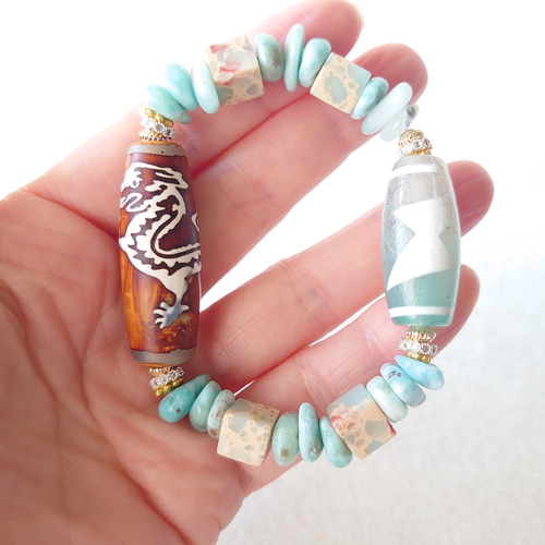 ドラゴンブラッドストーンキーホルダーキーリング素敵な逸品