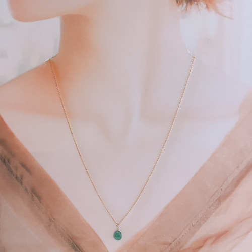 14kgf 宝石質グランディディエライト 一粒ネックレス ネックレス