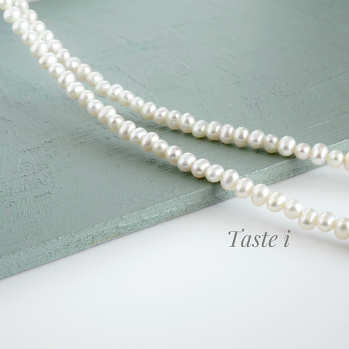 ♪再入荷♪【大人テイスト】淡水ポテト型パール3.5ミリのネックレス