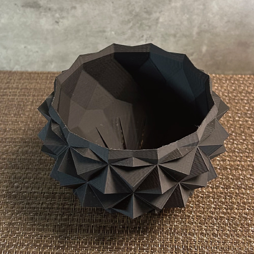 3Dプリンター鉢 K12 錐02 M 3号 作家鉢 植木鉢 一輪挿し・花瓶・花器