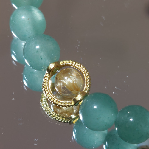 新年】【2025年 乙巳】白蛇天珠×アベンチュリン×1粒ルチル