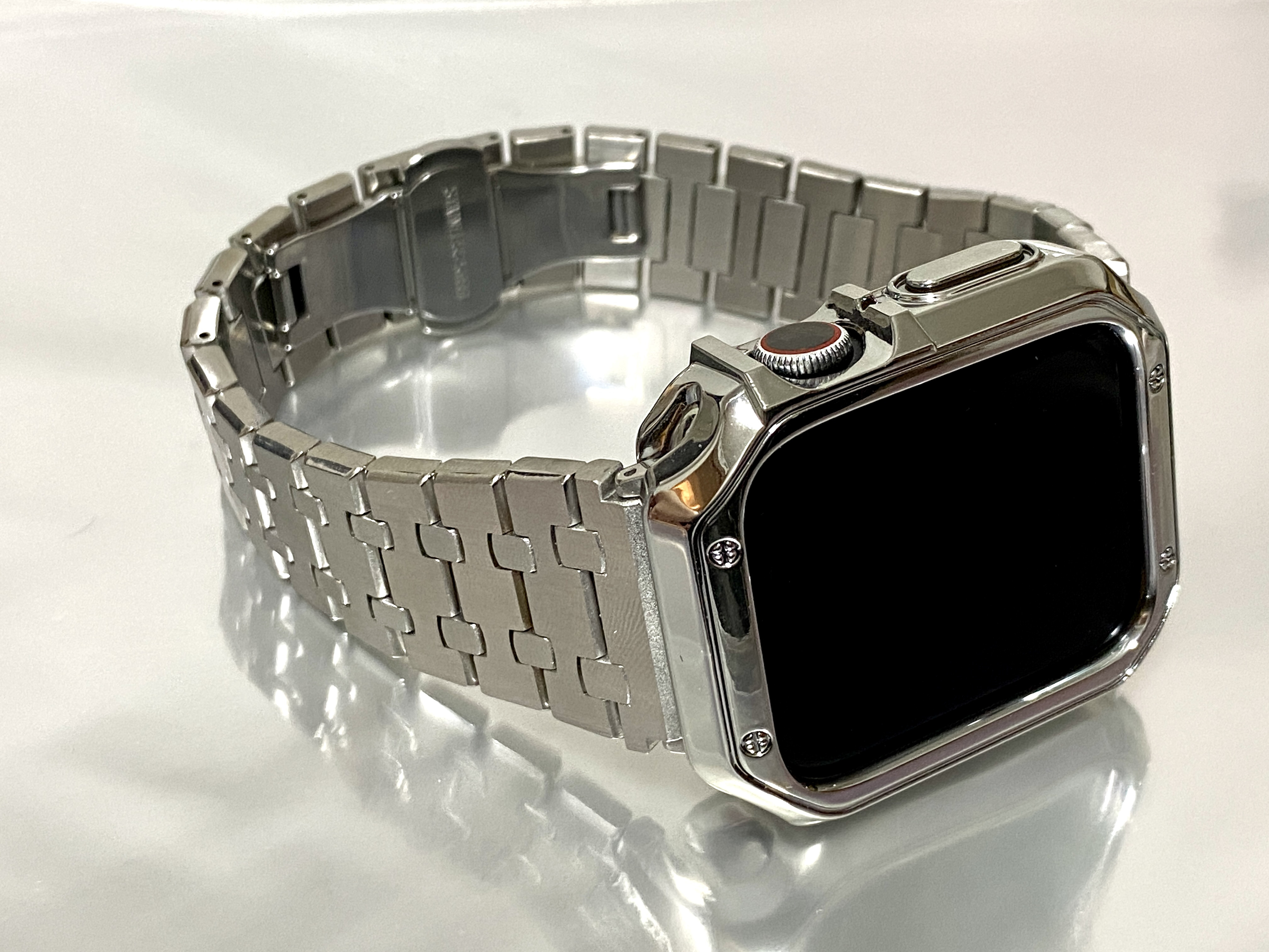 Apple Watch Series 10 46mm ケース＆バンドセット　圧倒的鏡面シルバー