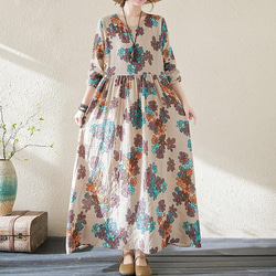 ２３区　大きいサイズ♡４４　ロングワンピース　ベルト付　花柄　ネイビー　春夏 c9125d9f35aea3246dba06ed16b751