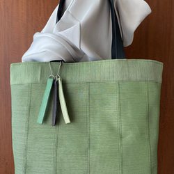 受注生産】倉敷畳縁シンプル大きめA4トート(杢グリーン) トートバッグ