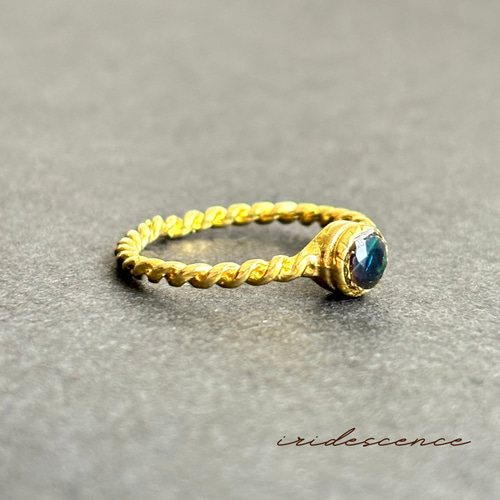 Aurora Sparkle - ブラックオパールの遊色リング】指輪 天然石 誕生石  