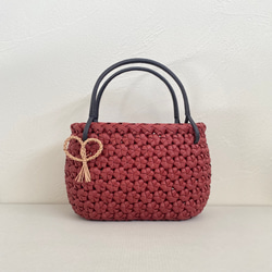 あゆみ様ご確認用 あじさいかごバッグ ミニチュアかご他 クラフトバンド Let's make a cute mini basket with a craft band [Round
