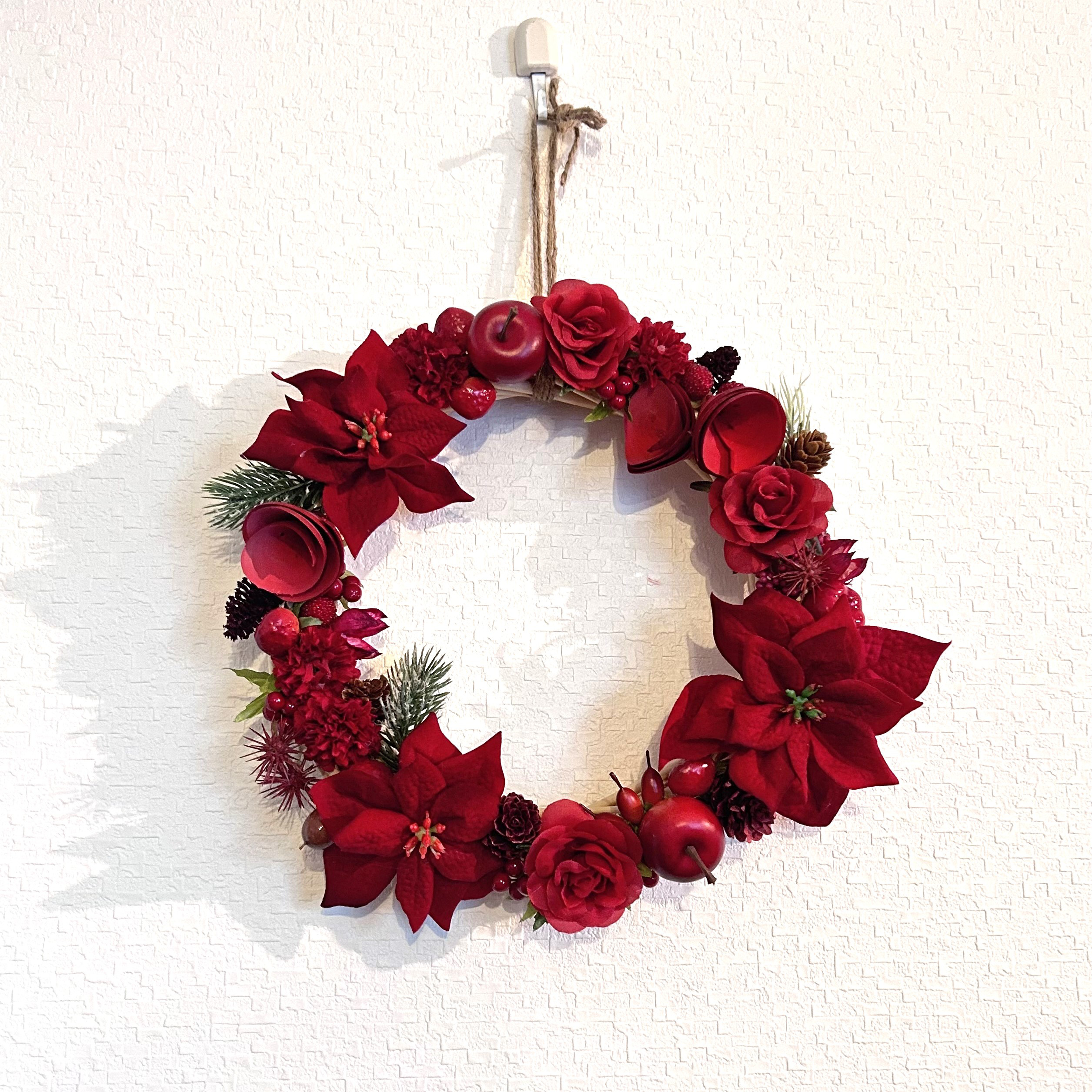 マダム･ミミの深紅のクリスマスリース（送料無料）
