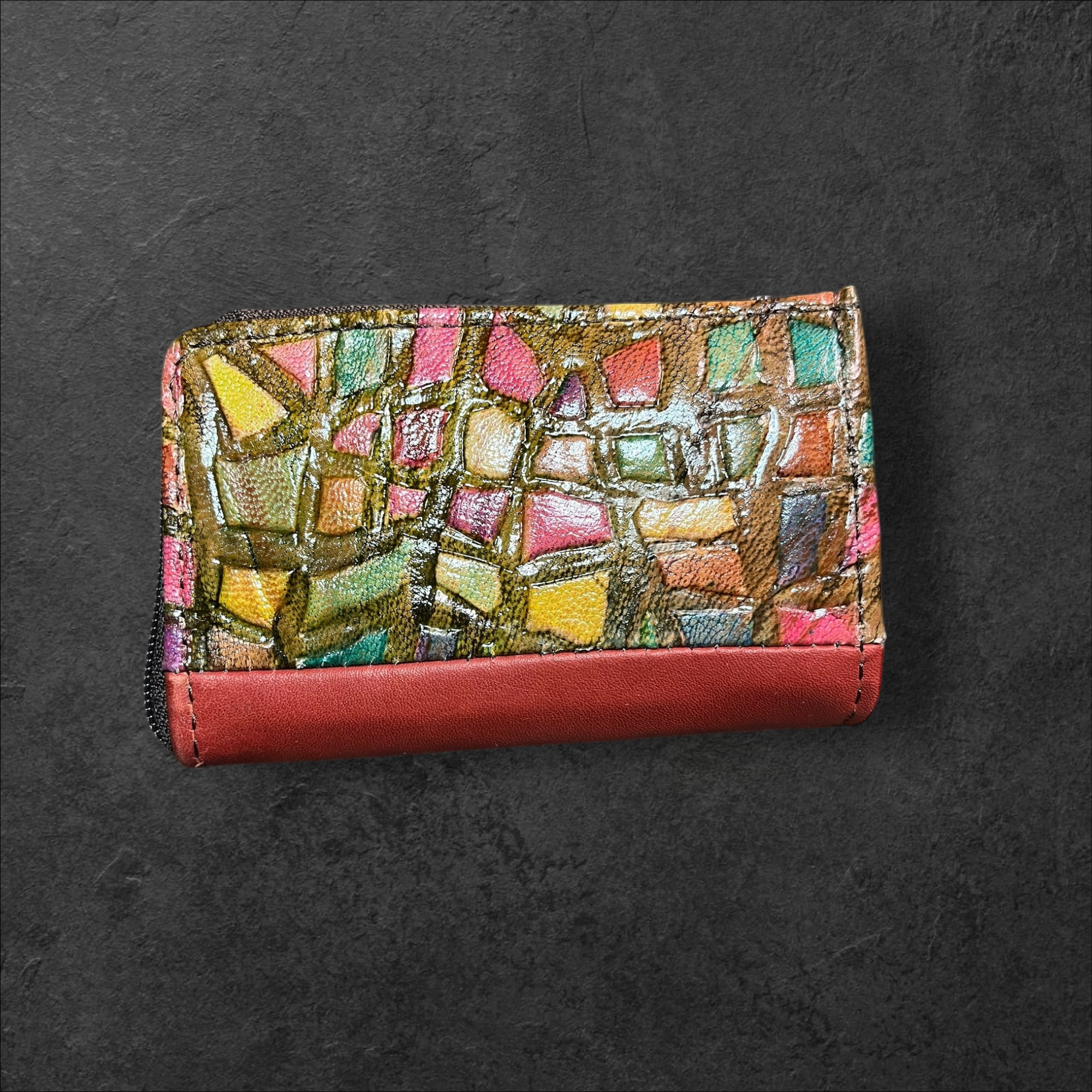 L字型ファスナーミニ財布　ツギハギ版