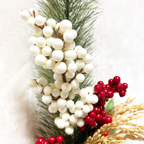 【専用】2026年お正月飾り✼しめ縄リース✼和モダンしめ縄 【コンパクトサイズ】 お正月2026】若松と紅白南天の稲穂飾り 2wey 正月飾り しめ縄飾り