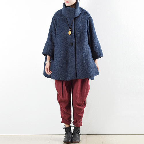 ☆美品☆regleam フーディーショートコート ネイビー フーディー