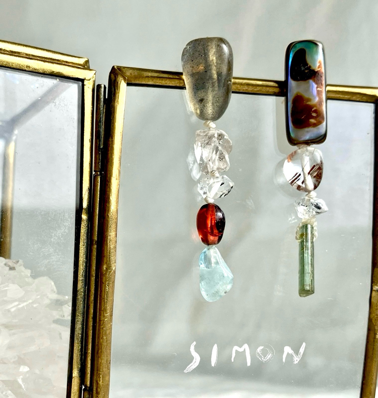 Decoration　飾りつけ　K１４gfスタッドピアス　ノンホールピアス変更可１点もの