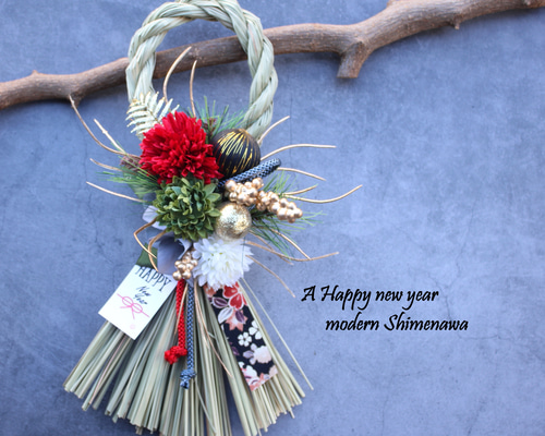 お正月2026】35cmスタイリッシュモダンお正月しめ縄飾り しめ縄