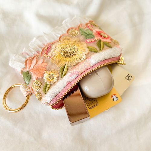 【リュンヌ】インド刺繍リボン・ミニポーチ インド刺繍リボンꗯヌビミニポーチ☺︎04 - メルカリ