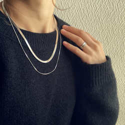 ーレイヤードスネークチェーンネックレスー　サージカルステンレス　チェーンネックレス　スネークチェーン　ネックレス 6枚目の画像