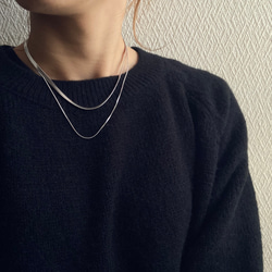 ーレイヤードスネークチェーンネックレスー　サージカルステンレス　チェーンネックレス　スネークチェーン　ネックレス 4枚目の画像