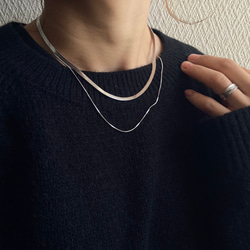 ーレイヤードスネークチェーンネックレスー　サージカルステンレス　チェーンネックレス　スネークチェーン　ネックレス 2枚目の画像