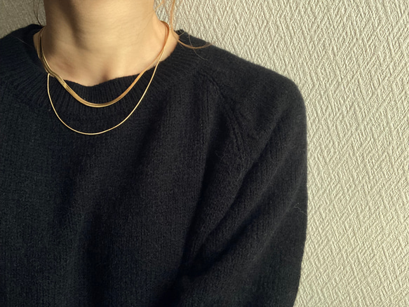 ーレイヤードスネークチェーンネックレスー　サージカルステンレス　チェーンネックレス　スネークチェーン　ネックレス 12枚目の画像