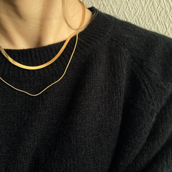 ーレイヤードスネークチェーンネックレスー　サージカルステンレス　チェーンネックレス　スネークチェーン　ネックレス 9枚目の画像