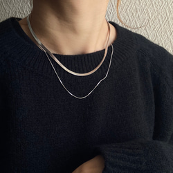 ーレイヤードスネークチェーンネックレスー　サージカルステンレス　チェーンネックレス　スネークチェーン　ネックレス 7枚目の画像