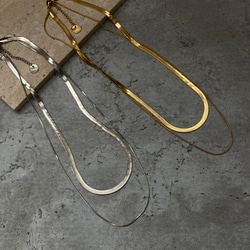 ーレイヤードスネークチェーンネックレスー　サージカルステンレス　チェーンネックレス　スネークチェーン　ネックレス 5枚目の画像