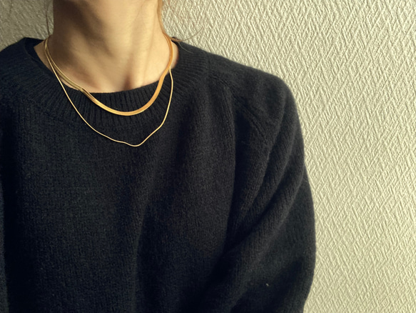ーレイヤードスネークチェーンネックレスー　サージカルステンレス　チェーンネックレス　スネークチェーン　ネックレス 20枚目の画像