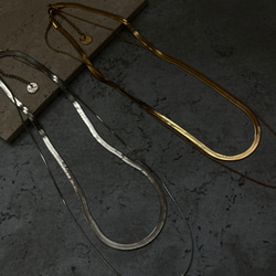 ーレイヤードスネークチェーンネックレスー　サージカルステンレス　チェーンネックレス　スネークチェーン　ネックレス 14枚目の画像