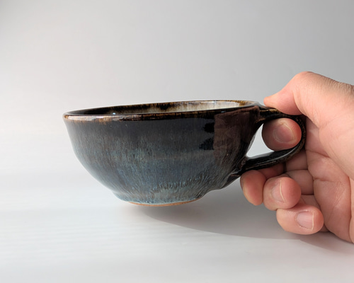 きれいなブルーのスープカップ 【手仕事 民藝 和 陶器】 お椀・ボウル