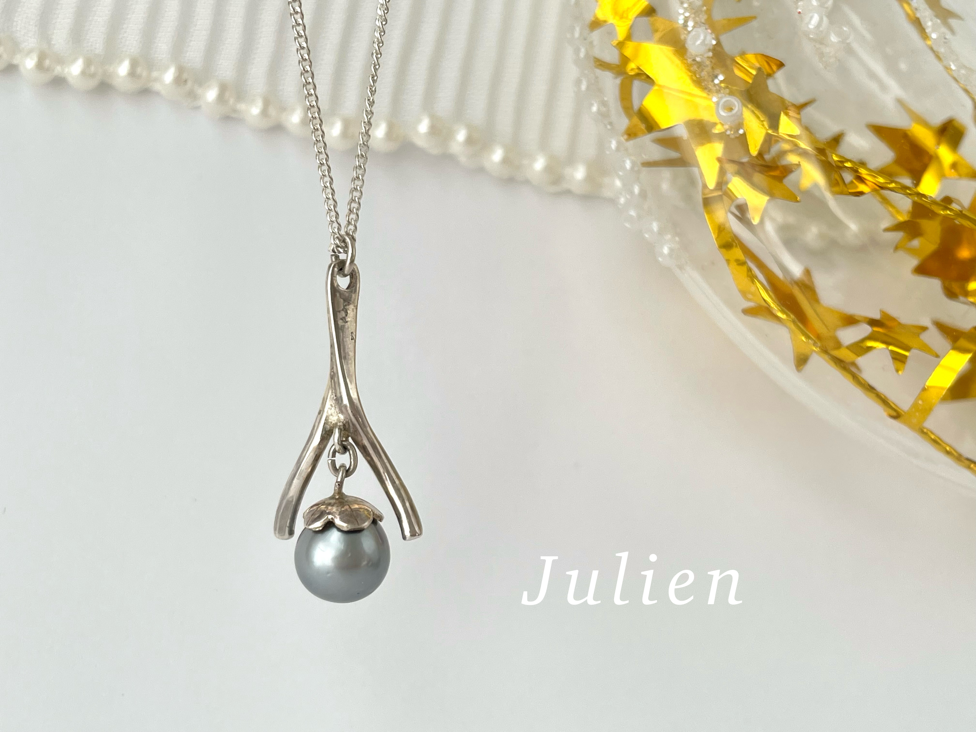 タヒチ産真珠シルバーネックレス (77)