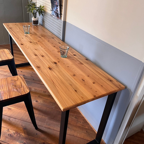 大ヒット商品！！あなただけのカウンターテーブル杉無垢 1800×500