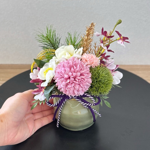 シックな和モダン♡ちょこんと飾れるミニアレンジ〜アーティフィシャル