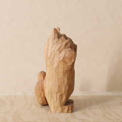 「お手上げな猫」招き猫 木彫り 木製 ネコの置物 インテリア雑貨（木材：山桜）（No.N0055） 9枚目の画像