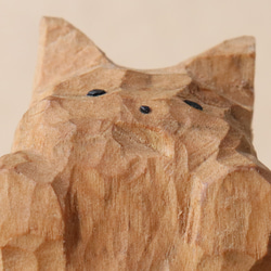 「お手上げな猫」招き猫 木彫り 木製 ネコの置物 インテリア雑貨（木材：山桜）（No.N0055） 11枚目の画像