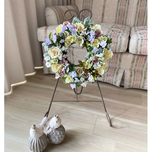 ミニ葉牡丹とビオラの寄せ植えリース ☆*:.｡. 幸せのwreath 「 淑女の