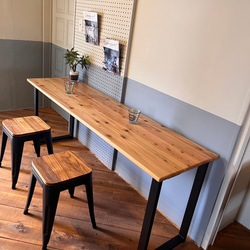 【SCさん】90✕45 カウンターテーブル　ウォールナット　無垢材　アイアン脚 カウンターテーブル ウォールナット 無垢材 アイアン脚