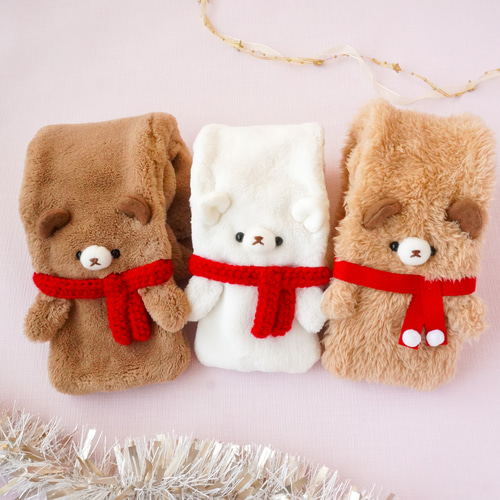 茶くまさんのぬいぐるみマフラー♡名入れ♡男の子・女の子ネック